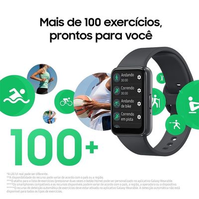 Samsung Galaxy Fit3 Display de 1.6 AMOLED Preto