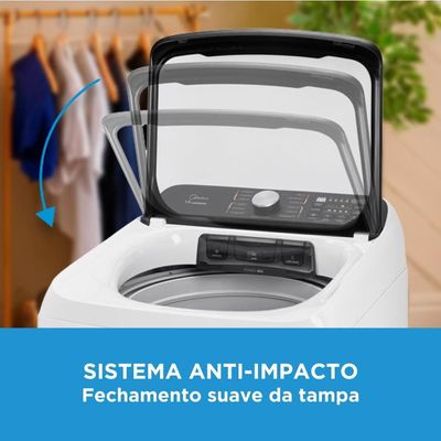 Lavadora de Roupas Midea Wave Agitator 13kg MA512W130A com Timer Digital, Filtro de Fiapos, Função Perfume+ e Sistema Power Mix Dispenser Branco / 220V