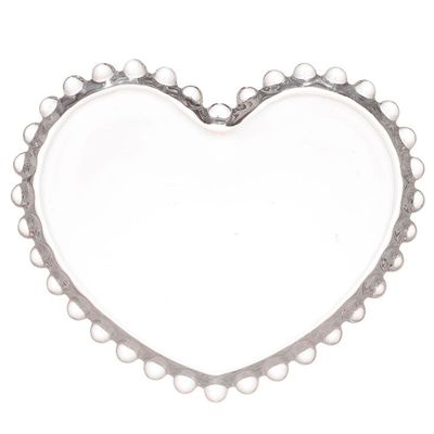 Conjunto de Pratos para Sobremesa Wolff Coração Pearl Transparente 13cm 4 Peças Transparente