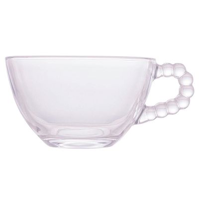Conjunto com 4 Xícaras para Chá Wolff Pearl em Cristal 180ml Transparente