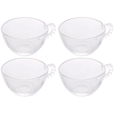 Conjunto com 4 Xícaras para Chá Wolff Pearl em Cristal 180ml Transparente