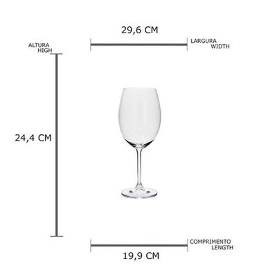 Conjunto de Taças para Água Bohemia Colibri 580ml 6 Peças Transparente