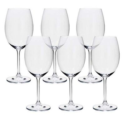 Conjunto de Taças para Água Bohemia Colibri 580ml 6 Peças Transparente