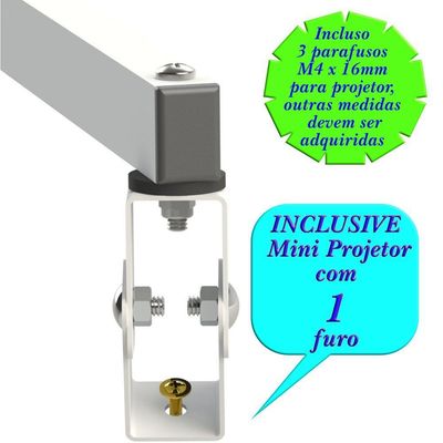 Suporte Projetor Datashow Mini Led Parede Braço 70 Cm - Branco