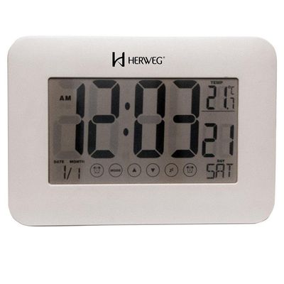 Relógio De Parede Mesa Despertador Digital Touch 2983 Branco - Branco
