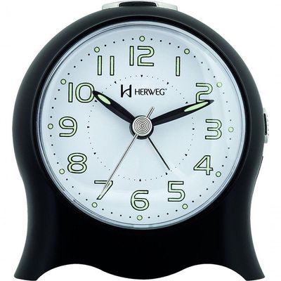 Relógio Despertador Quartz Silencioso Pilha Luz Preto - Preto