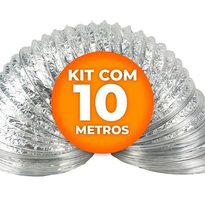 Duto Flexível Aluminizado 8" 200mm 10 Metros