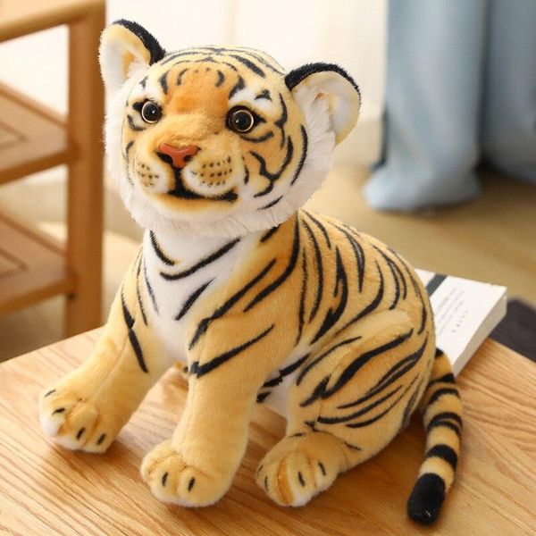Boneco de pelúcia tigre pequeno de 23cm 23 cm / branco