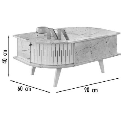 Mesa De Centro índia 2 Portas 90x60 Cm Cumaru/opala
