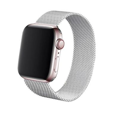 Relógio Smartwatch W34s Rosê Gold Pulseira De Aço Prateada