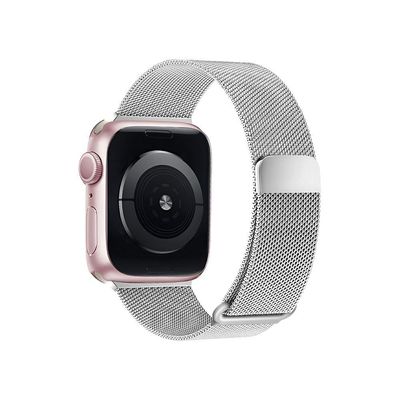 Relógio Smartwatch W34s Rosê Gold Pulseira De Aço Prateada