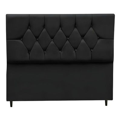 Cabeceira Para Cama Box Estofada King 195 Cm Suede Madri Preto