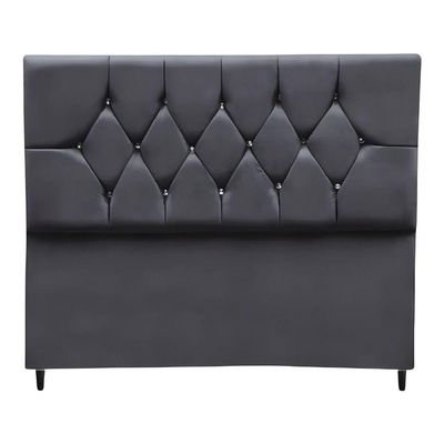 Cabeceira Cama Box Estofada Queen Size 160 Cm Suede Madri Cinza Escuro