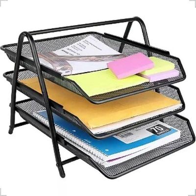 Organizador Mesa Escritório Bandeja Documento Papel A4 Metal