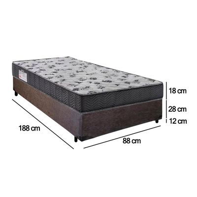 Cama Box Solteiro Suede + Colchão De Espuma D33 - Serene - 88cm Marrom