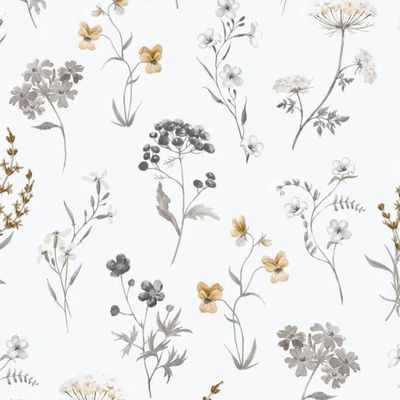 Papel De Parede Hana Floral Cinza 1901-2