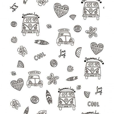 Papel De Parede Pure Kids Teens Hippie Kt68432 Tam. 4m² Papel De Parede Pure Kids & Teens Hippie Kt68432