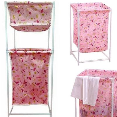 Cesto De Roupa Duplo 2 Andares Organizador Multiuso Para Banheiro Quarto Lavanderia E Brinquedos