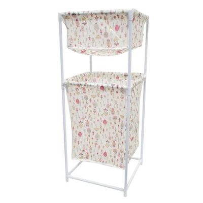 Cesto De Roupa Duplo 2 Andares Organizador Multiuso Para Banheiro Quarto Lavanderia E Brinquedos