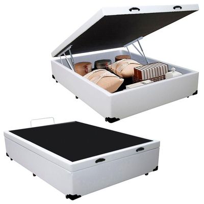 Cama Box Baú Viúva Serene Sintético Branco 128x188x44