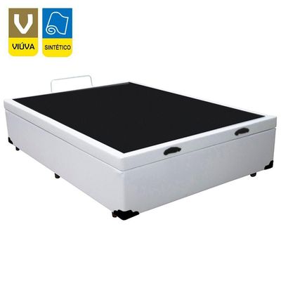 Cama Box Baú Viúva Serene Sintético Branco 128x188x44