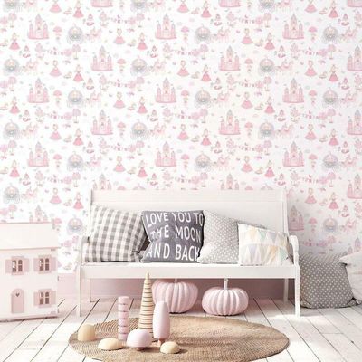 Papel De Parede Conto De Fadas - G78371 Rosa E Cinza Tiny Tots 2 - G78371