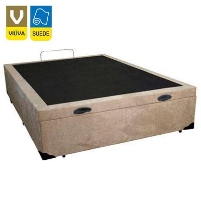 Cama Box Baú Viúva Serene Suede Bege 128x188x44