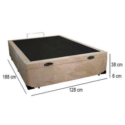 Cama Box Baú Viúva Serene Suede Bege 128x188x44