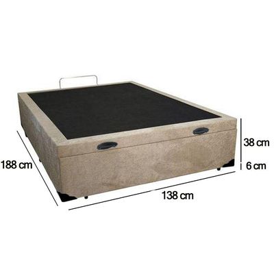 Cama Box Baú Casal Suede Serene Bege 138x188x44