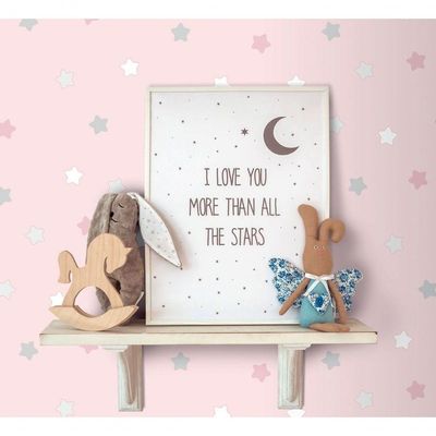 Papel De Parede Lullaby Estrelas Rosa 2252 - Rolo 10m X 0,53m