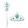 Kit Princesa Do Gelo Com Tiara, Varinha E Trança