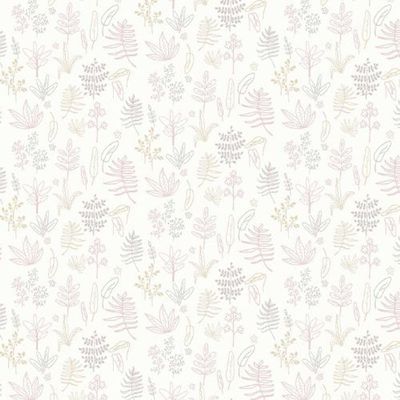 Papel De Parede Minime Folhagem Rosa 17168