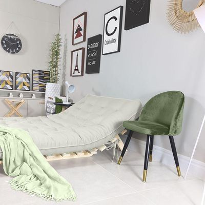 Futon Casal Tokio Sofa Cama Branco Off Acquablock Com Madeira Maciça
