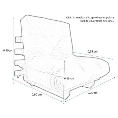 Sofa Cama Solteiro Futon Dobrável Bege