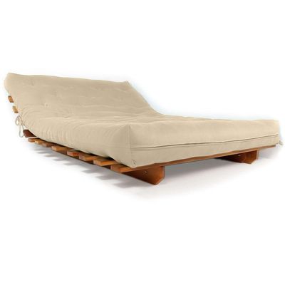 Sofá Cama Casal Futon Oriental Com Madeira Nobre Natural