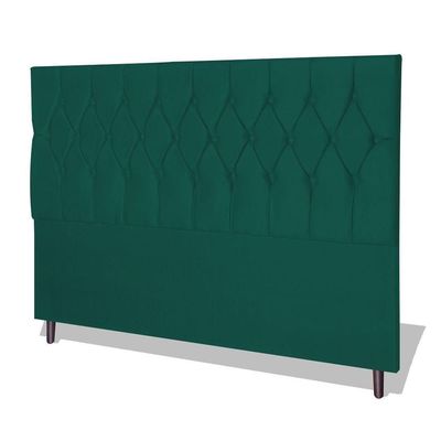 Cabeceira Estofada Box Casal King Size Encosto Para Cama Ram 1500 195x126 Cm Azul Tiffany