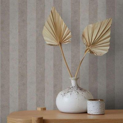 Papel De Parede Up To Date Listrado Bege 34822