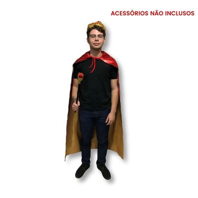 Capa Para Fantasia Vermelha Metalizada - Adulto