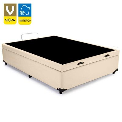 Cama Box Baú Viúva Serene Sintético Bege 44x128x188