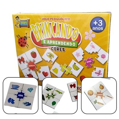 Jogo Pedagógico Brincando E Aprendendo Cores - 30 Peças