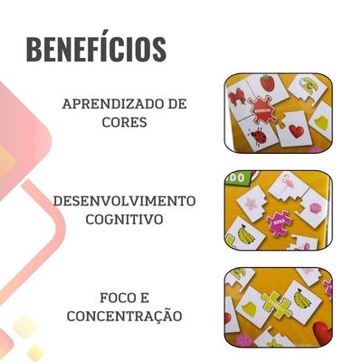 Jogo Pedagógico Brincando E Aprendendo Cores - 30 Peças