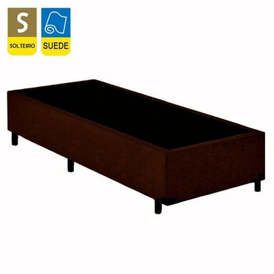 Cama Box Solteiro Suede Serene Marrom 88x188x40