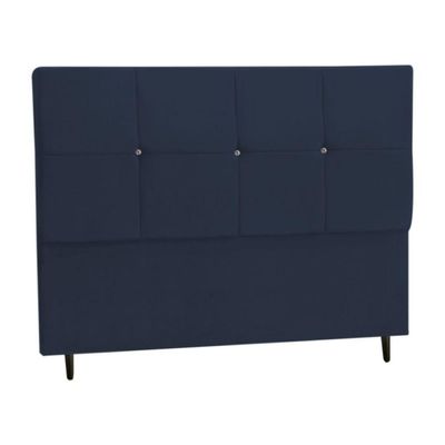 Cabeceira Estofada Box Solteiro Encosto Para Cama Hylux 94x126 Azul Marinho