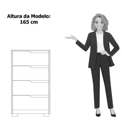 Cômoda 4 Gavetas Usinadas  Sara Cinamomo/off White
