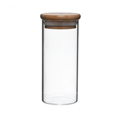 Dupla De Porta Mantimentos Vidro Boro Tampa Bambu 170 Ml Mimo Style