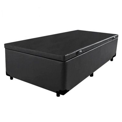 Cama Box Baú Solteiro Sintético Serene Preto 88x188x44