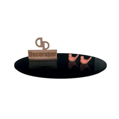 Prato Giratorio Com Vidro Laqueado 60cm Preto