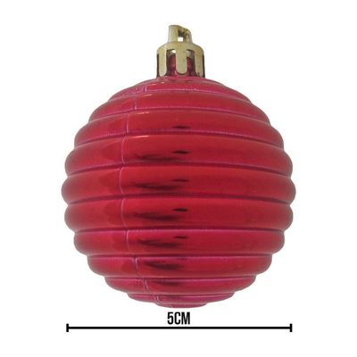 Bola De Natal Vermelha Kit Mista 5cm - 20 Unidades