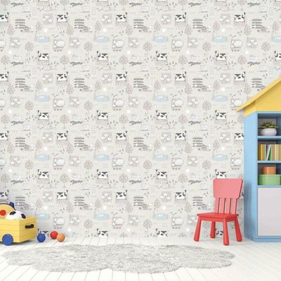 Papel De Parede Fazendinha G78375 Cinza Tiny Tots 2 - G78375