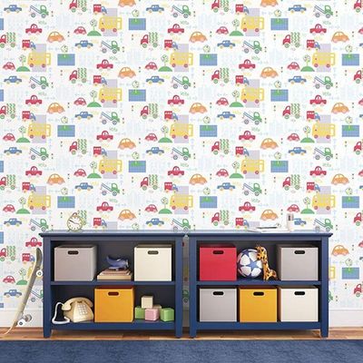 Papel De Parede Just 4 Kids Carros G56010 - Rolo 10m X 0,52m